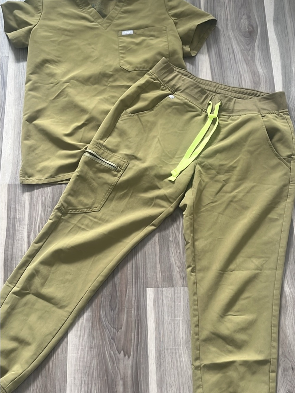 Woman figs Olive Green Scrub Set